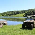 UTV parked next to one of our fishing ponds.