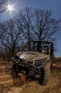 UTV riding on ATV trails at Heartland Lodge OHV park.