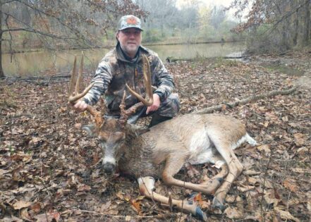 Nice buck harvested while coming to water during the rut